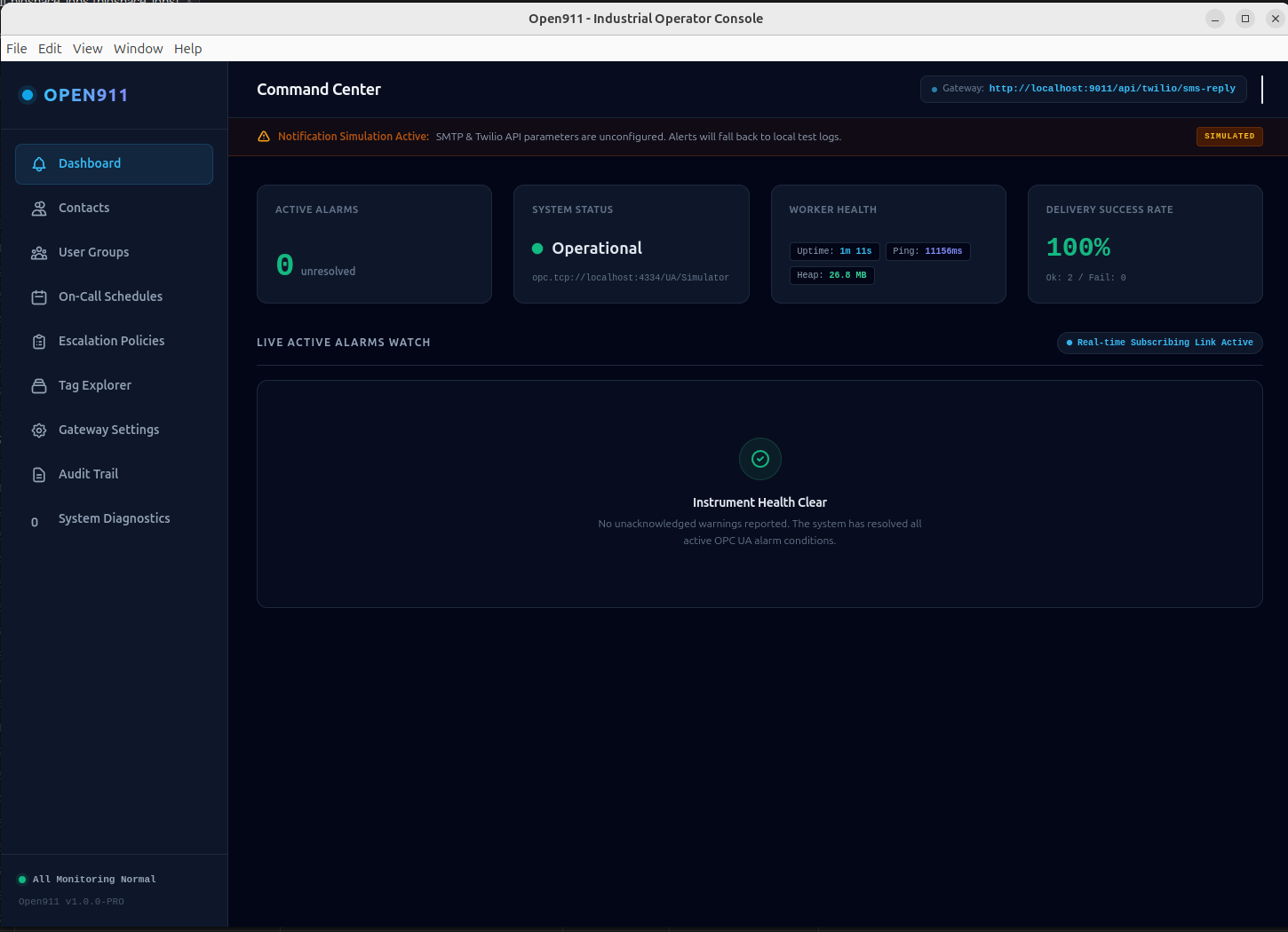 Open911 System Dashboard